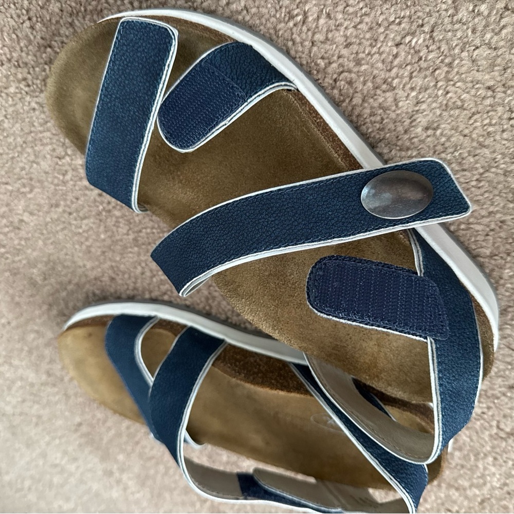 Aetrex Camilla Adjustable Strap Leather Sandals Orthotic Comfort Shoes - Picture 6 of 11